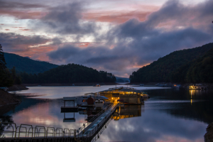 sunrise at Lake Fontana