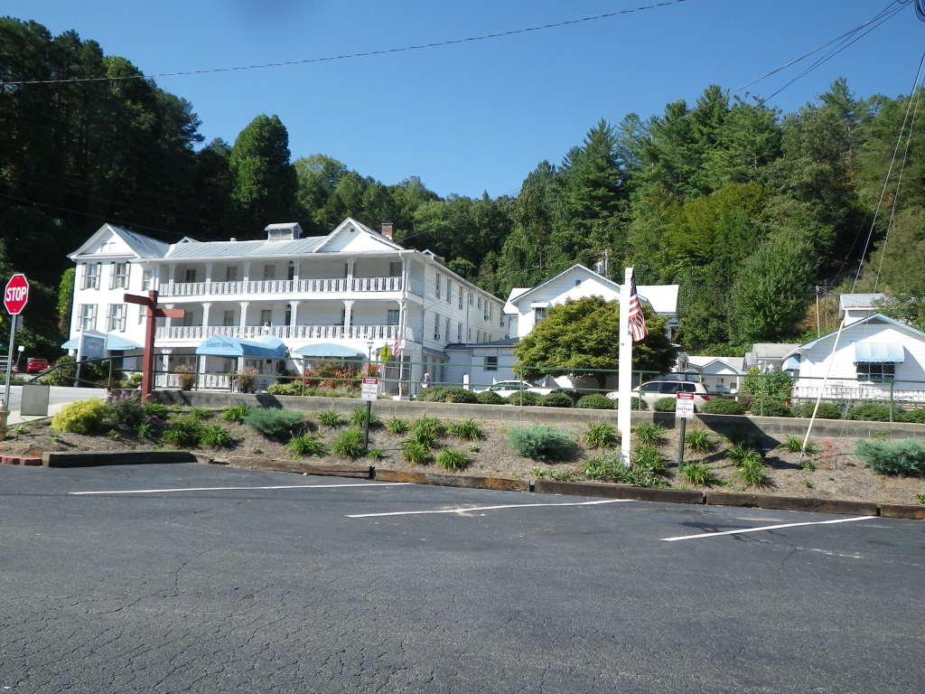 The Jarrett House, the historic railroad hotel on Haywood Road in downtown Dillsboro