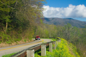 Newfound gap road in Great Smoky Mountains National Parkj