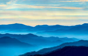 Vista cercana de dónde están las Smoky Mountains