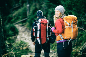 couple enjoying a relaxing Smoky Mountains National Park backpacking trail