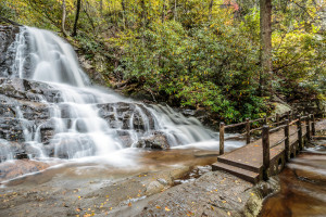 view of waterfall near Newfound Gap Road